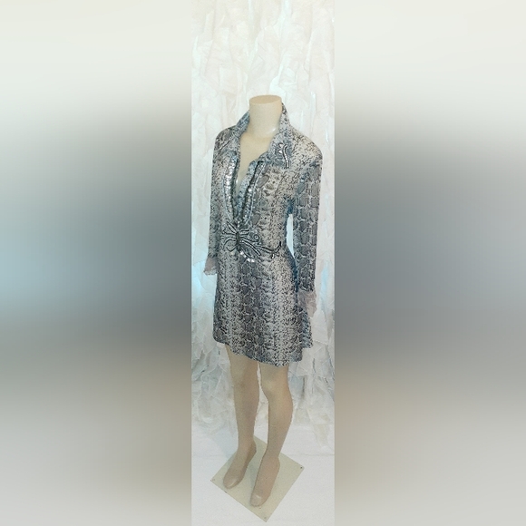 Obstene Snakeprint Shirt Dress Mini L - Picture 6 of 10